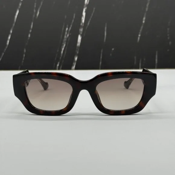 NEW GG1558SK 002 HAVANA BROWN SQUARE WOMEN GUCCI SUNGLASSES NEW GUCCI GG1558SK 002 SQUARE HAVANA BROWN WOMEN SUNGLASSES  main image 3